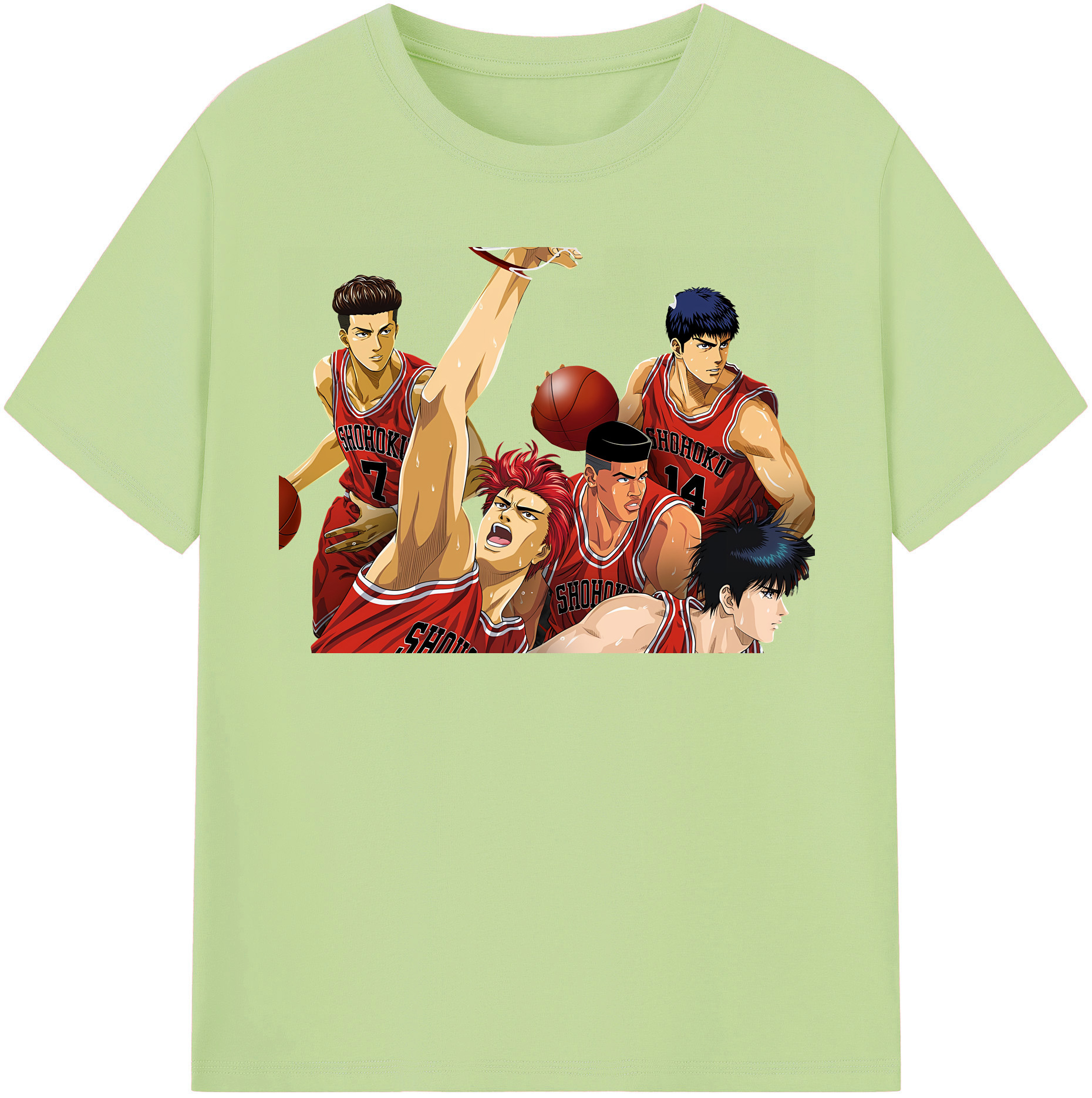 SLAM DUNK／スラムダンク 綿100％半袖Tシャツ（フロントプリント）